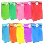 TOPWINRR 50 Papier Geschenktüten Klein Kinder Kraftpapier Partytüten Kindergeburtstag Mitgebsel Papiertüten Tüten Adventskalender Weihnachten Ostern (Einfarbig)