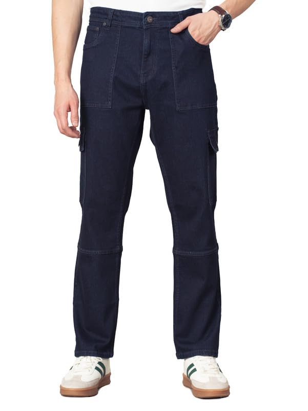 the pant project Relaxed Fit Stretchable Denim Cargo Jeans for Men | Mens Stylish Denim Cotton Jeans-picture-19