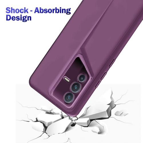 Image of Amazon Brand - Solimo Ultra-Thin Blade Runner Series Matte Finished Camera Protection Soft Back Cover for Vivo V23 - Purple