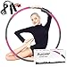 Auoxer Fitness Exercise Weighted Hula Hoop, Lose Weight Fast by Fun Way to Workout, Fat Burning Healthy Model Sports Life, Detachable and Size Adjustable Design (Fuchsia)