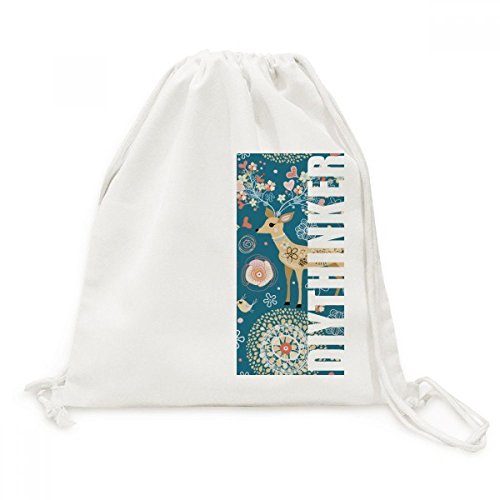 Sac de voyage à cordon en toile premium avec imprimé cerf artistique