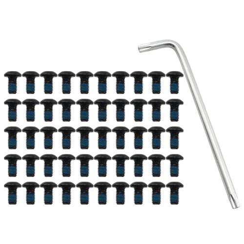 MTB Rotor Bolt RLECS 50PCS T25 Bicycle Disc Brake Rotor Bolts Screw with Double-Headed Torx Wrench, Bicycle Disc Brake Bolts