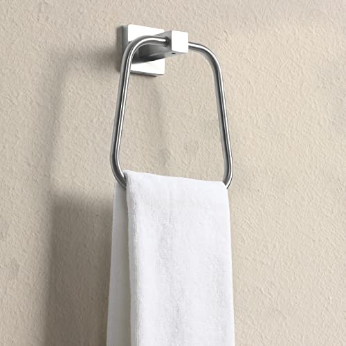 Houseaid Trapezoid Towel Holder For Bathroom, Stainless Steel Towel Ring, Modern Bathroom Hand Towel Rack, Wall Mounted, Brushed Nickel #TOP2
