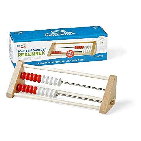 hand2mind Rekenrek 20-Bead Wood, Individual Math Counting Frame (Age 5+), Develop Number Concepts And Basic Facts Up To Ten (Pack of 1) Cover