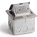 Lew Electric Square Pop Up Floor Box (2 Outlet | GFI, Stainless Steel)