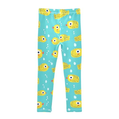 Small Yellow Croaker Fish Girls Leggings Ultra Soft Compression Yoga Gym Pants for Kids 4-10T2