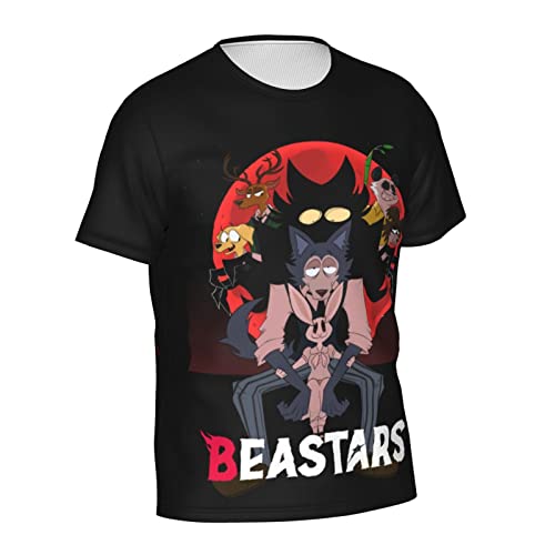 Anime Manga Beastars T Shirt Mens Casual Tee Summer O-Neck Short Sleeves Tshirt Black #TOP2