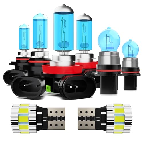 Image of Light Bulbs Fit For Toyota Highlander 2011-2013, High Performance Halogen Headlight Bulb And License Plate Lights Combo, 9005 H11 PSX26W High Low Beam Fog Lights, 6000K White Light, Pack of 8