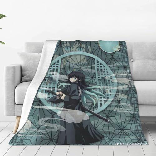 Muichiro Tokito Throw Blanket Couch Bed Sofa Soft Lightweight Warm Cozy Flannel Fleece Bed Blanket for Kids Adults Gift Multiple 50"X40"