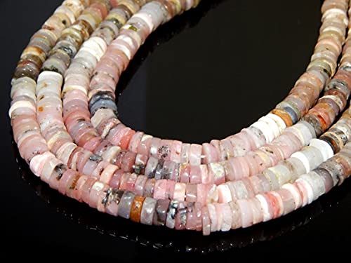 Perles opale péruvienne rose LKBEADS forme pneu 7x7.5mm pour création bijoux fins
