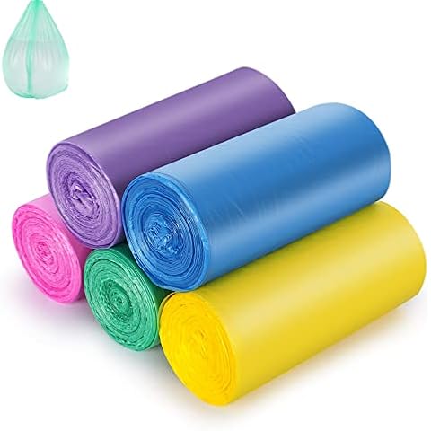 Small Trash Bags Kitchen Garbage Bags - 2.6 Gallon Clear Trash Bags Strong Wastebasket Liners for Bathroom, Kitchen, Office 10 Liter Trash Can Liners - 150 Counts Cover
