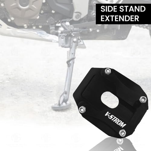 Image of Metal Side Stand Extender Replacement for V-Storm Motorbike | Durable Black Finish, Easy Installation, Enhanced Stability