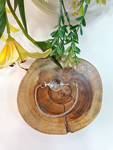 Image of Clear Quartz Crystal Ball Pendulum for Dowsing & Meditation | Natural Crystal Stone Pendulum for Spiritual Practices | Healing Crystal for Reiki, Chakra Balancing & feng shui | Vastu Home Decor