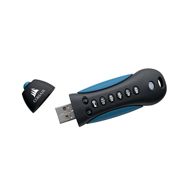 Corsair Flash Padlock 3 32GB Secure verschlüsselter USB-Flash-Laufwerk USB 3.0, schwarz/blau – Bild 3