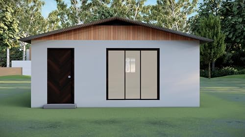 Tiny Home Plans 25’x33’ – 825 sqft Two Bedroom Bungalow Cabin – Building Blueprint with Floor Plan, Elevations, and More - Image 3