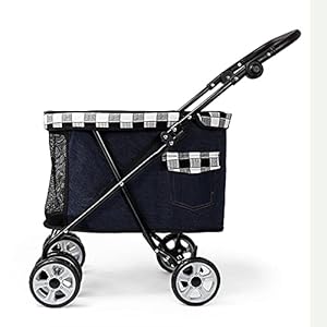 CASOTA Haustier-Reise-Kinderwagen, Hunde-Kinderwagen, 4 Räder, Haustier-Trolley, Träger, Netzfenster, for mittelgroße und große Hunde, C (Color : C)
