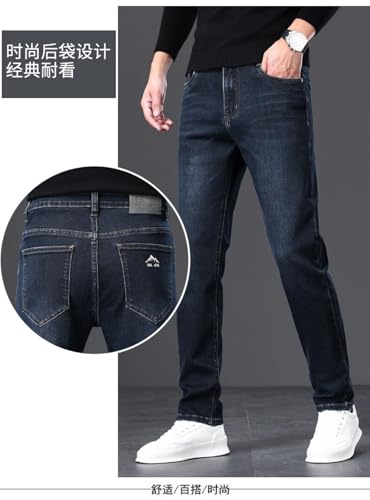 Jeans Pants Trousers Denim Spring and Autumn Stretch Men's Classic Light Business Slim Fit4