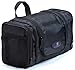 Hanging Travel Toiletry Bag, Stain and Water Resistant Nylon Personal Cosmetic Organizer Bag (10.5” x 5” x 5.5”) (Black)