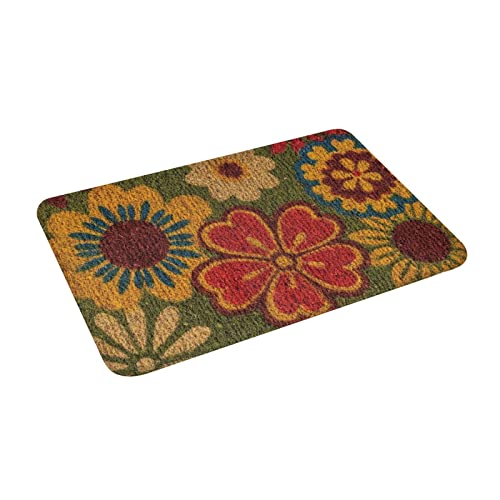 Apular Durable Non-Slipnotrax, Summer Flowers, Handmade Natural Coir Doormat, Entry Mat For Indoor Or Outdoor Use, 18"X30", C11 (C11S1830Sf) #TOP4