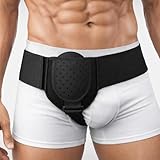 BLITZU Inguinal Hernia Support Belt for Men & Women, Adjustable Left or Right Side Hernia Truss with Removable Compression Pad, Slim Groin Support Belt for Everyday Wear Black L-XL