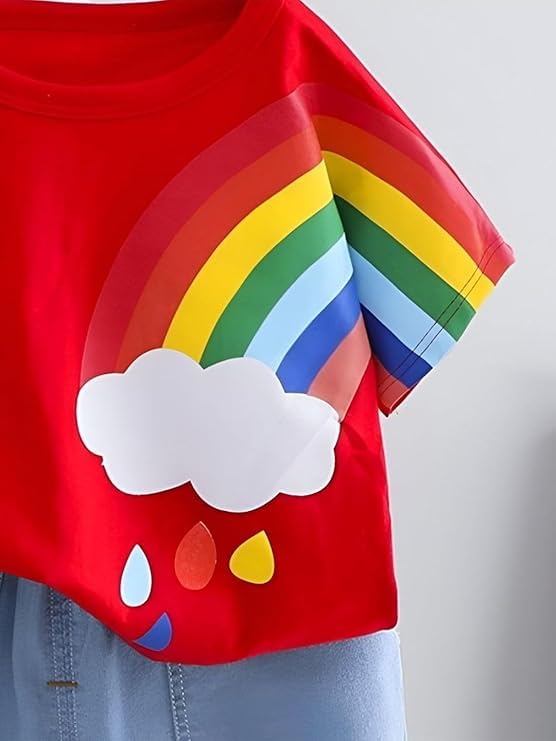 Image of Googo Gaaga Boy's Cotton Short Sleeve Printed Tshirt and Half Pant Set