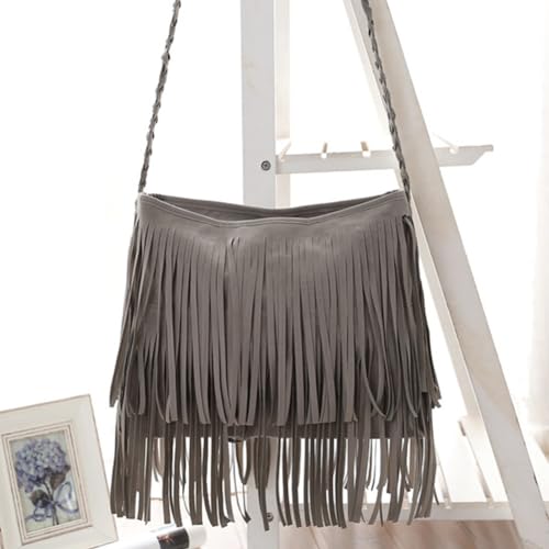 Image of Fringe Crossbody Handbag: Black Fringe Purse Crossbody Bag For Women Summer