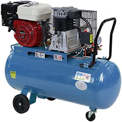 Amazon エンジン式 エアーコンプレッサー Honda Gx160内蔵 4ストロークエンジン タンク容量約100l 青 5 5hp 5 5馬力 0 8mpa 4 0kw エンジンコンプレッサー 圧縮機 吹き飛ばし ダスター 空気入れ 2シリンダ レシプロ 業務 タイヤ 塗装 作業 ホンダ ブルー Aircomhlb