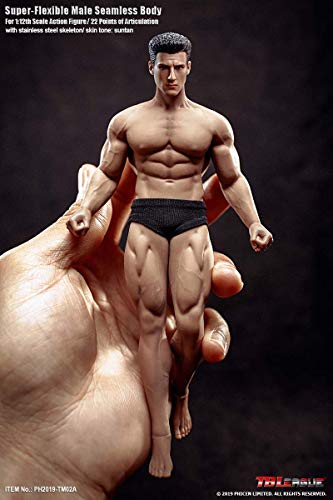 Scarab TBLeague 1/12 Male Body 6 inch Action Figure Full Set-Silicone Body+Head+Underwear Super Flexible Male Dolls for Arts/Drawings/Photography...