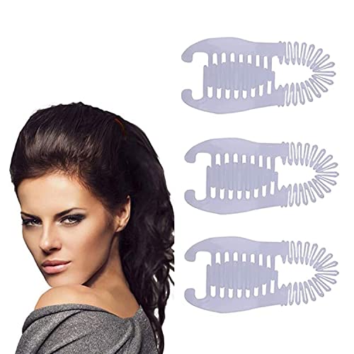 3Pcs Banana Clips Hair For Thick Hair - Banana Hair Clips For Women, Soft Bendable Hair Combs, Flexible Hair Banana Grips Ponytail Holder Hair Comb Hair Accessories (3Xwhite) #TOP8