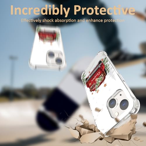 Coque silicone iPhone 14 Plus transparente antichoc motif Noël camion - 3