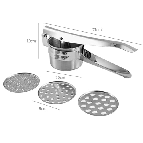 Potato Ricer 15oz, Heavy Duty Stainless Steel Potato Masher and Ricer for Mashed Potatoes,with 3 Interchangeable Discs, Potato Press Kitchen Tool for Mashed by Yindeful - Image 2