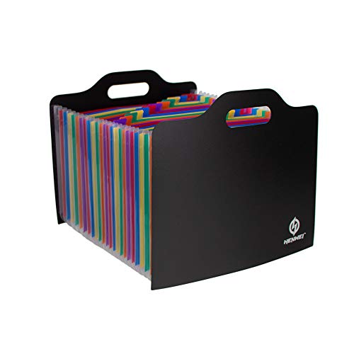 Expanding File Folder Expandable File Folder Table File Bill Letter Organizer A4 Document Folders Standing Rainbow Doc Folder with Labels for Office, Shcool, Business
