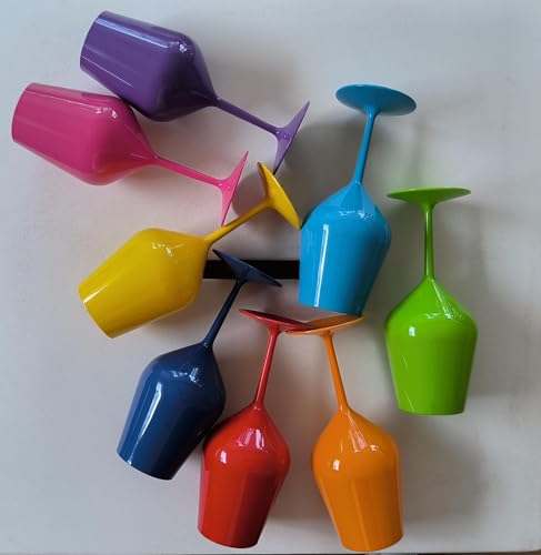 R.G. Service Set 8 o 10 Calici infrangibili colorati - Bicchieri per cocktail e Vino da Barca, Giardino, Piscina, Terrazzo - Calici colorati - Set bicchieri in Plastica perfetta idea regalo per amici.