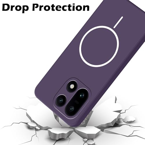 Image of amazon basics Back Cover for OnePlus 15 5G | Ultra Slim Soft Rubberised Case | Magsafe Logo Printed (Not Magsafe Compatible) | Camera Protection - Purple