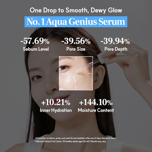 Image of S.NATURE AQUA SQUALANE SERUM | Deeply hydrated Facial Serum for All Skin Type, Soothing, Pore Tightening and Sebum control Benefits, Korean Skin Care (1.69 Fl.Oz)