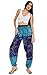 Joob Joob Boho Pants for Women - Hippie Harem Pants Women - Womens Yoga Pants – Comfy Bohemian Flowy Hippie Clothes - Blue Medium
