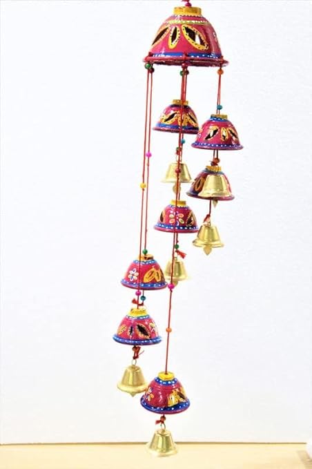 JAIPUR ACE Decorative Wall Hanging Toran/Wind Chimes | Door Hanging Toran I Outdoor Hanger I Diwali Decoration Wind Chime I Sound Wind Chime (Pink)