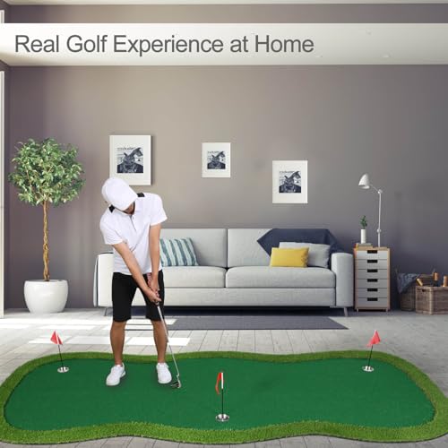 Image of Golf Putting Green, Practice Putting Green Mat, Large Professional Golfing Training Mat for Indoor Outdoor