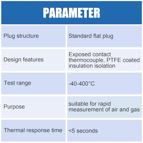 Image of 2 Meter K-Type Temperature Sensor Mini-Connector Probe Sensor Temperature Sensors Measure Range -40 to 400 Degrees Celsius (-104 to 752 Degrees Fahrenheit) for Thermocouple Sensors(10 Pieces)
