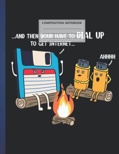 Composition Notebook: Disk CD USB Sticks 80s 90s 8.5 x 11 Inches, 110 Pages Composition Notebook, Book Soft Cover Elementary School Supplies Student Teacher Daily Creative Writing Journal