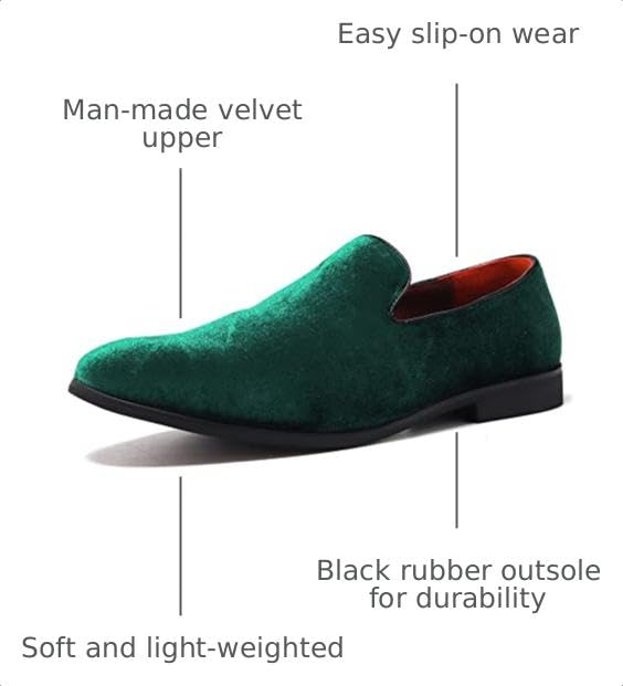 Image of FLQL Men's Luxury Penny Loafer Slip-On Velvet Shoes Party Dancing Shoes Suede Wedding Shoes Plus Size 7-13