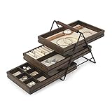 schiebefenster detail dwg ★ ELEGANTE UND MODERNE SCHMUCKKASSETTE: Terrace verfügt über drei mit Leinen ausgekleidete Schmuckkassetten aus Paulownia-Holz in Nussbaumoptik, einen schwarzen Metallrahmen und einen Holzgriff