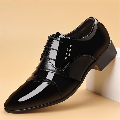 Men's Elegant Patent Leather Dress Shoes Formal Business Oxfords High Gloss Dressy Derby Shoes Tuxedo Weeding Prom4