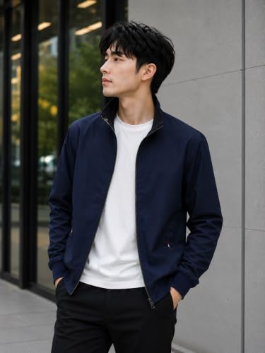 Image of TAGAS Men's Regular Jacket Fit For Casual Wear || Low-Cut Standing Collar || Men's Track Jackets | Stylish Jacket For Men ||Regular Fit Zip-Up Casual jacket|| bomber jacket for men