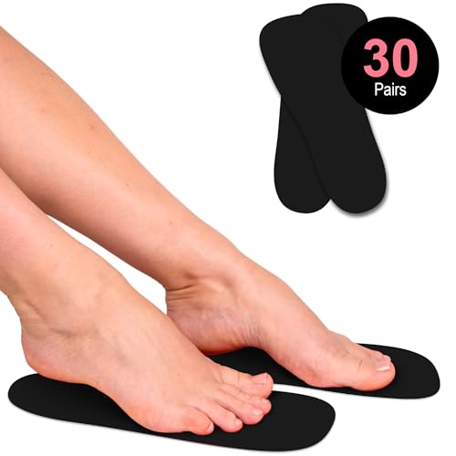 CHNELSS 30Pairs Professional Spray Tan Feet Pads - Disposable Foam Feet Protectors for Tanning Salon Hygienic & Comfortable Feet for Spray Tanning - Spray Tan Foot Covers for Tanning Tent(Black) - Thumbnail 2