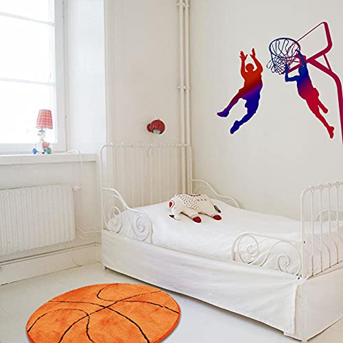 Jeogyong Basketball Rug, Soft And Comfy Sports Themed Round Area Rugs Bedroom Living Room Carpet Kitchen Mat Bath Rugs For Bathroom, Basketball Themed Room Decor For Kids Bedroom Men Cave #TOP5