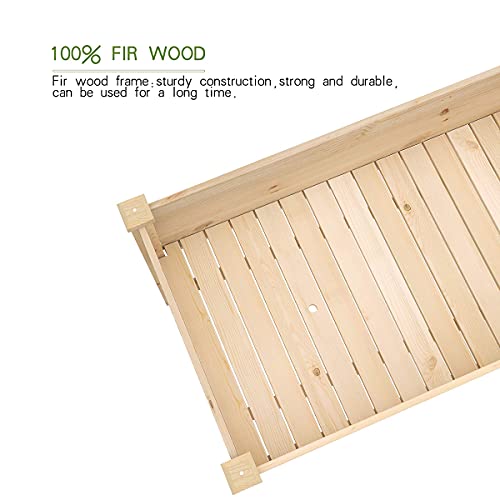 Birasil Outdoor Raised Garden Bed, Wood Planter Box For Vegetable Flower, Elevated Reinforced Large Garden Planters Boxes For Backyard Patio Gardening Balcony (48.5”L, Natural Wood) #TOP3