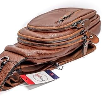 WEST POLO CÜZDAN Deri Göğüs ve Omuz Çantası, Tek Ebat, TR7014, Taba, Erkek - Görsel 2