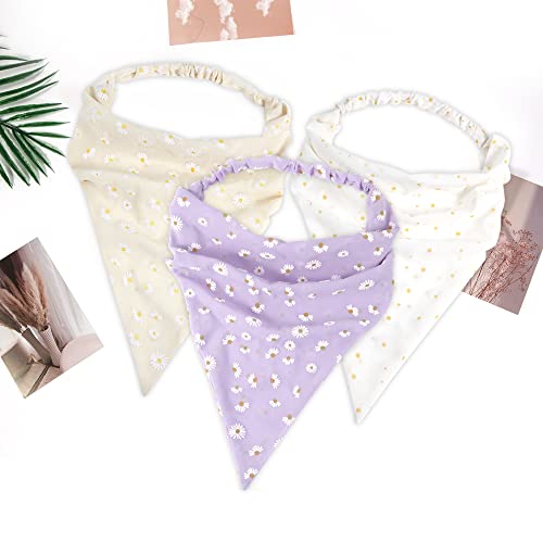 3 Pcs Floral Elastic Hair Scarf Headband Floral Headband Head Scarf For Women Scarf Headbands For Women Hair Scarf Cute Headbands For Women Fashion Hair Bandanas For Women Hair Headband Scarf For Women #TOP7