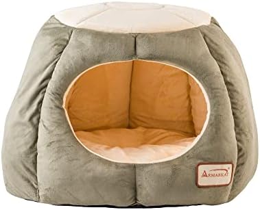 Armarkat Cat Bed, Laurel Green and Beige